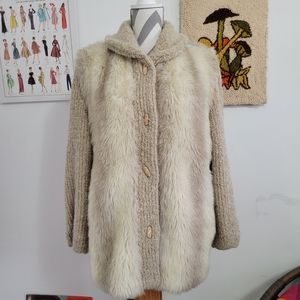 D'Espirit | 80s Vintage Faux Fur & Knit Coat